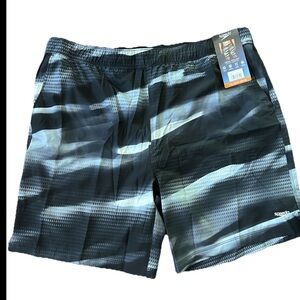 NWT Speedo Men's Tech Volley UPF50+
Swim Shorts trunks Size 2XL Grey Black